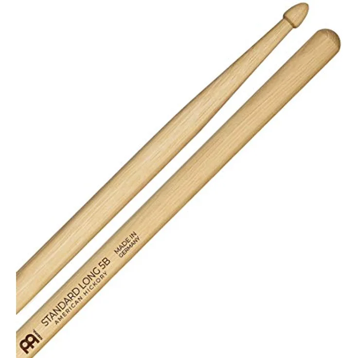 Meinl 5B Standard Long Hickory Drumsticks, 419 mm Länge, leichter Acorn Kopf, made in Germany