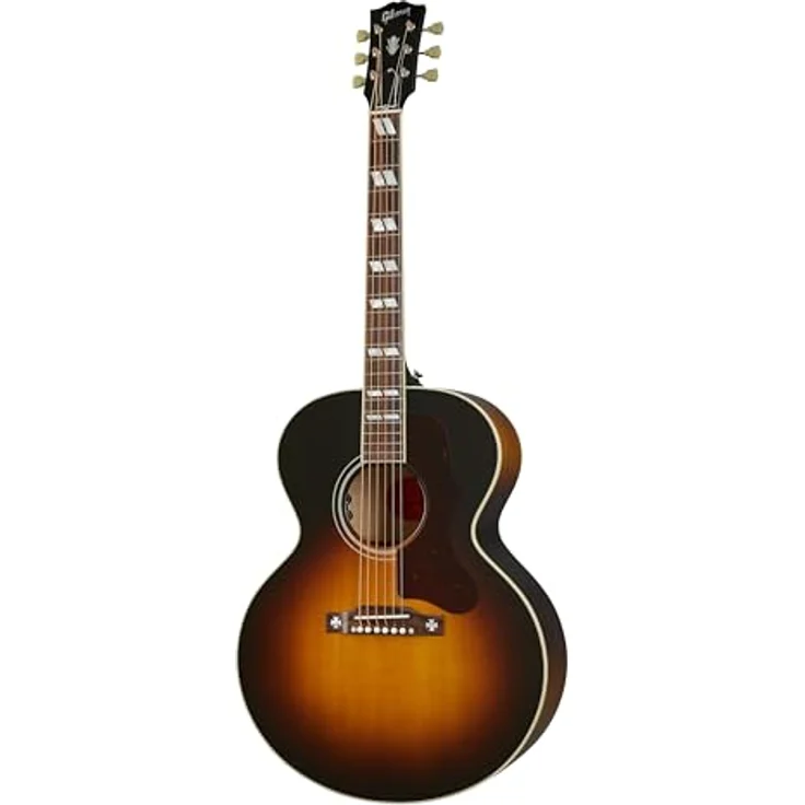 Gibson J-185 Original Vintage Sun, Westerngitarre mit massiver Sitka Fichten Decke, geflammtem Ahorn, LR Baggs VTC Tonabnehmer, Vintage Sunburst Finish – Bild 1
