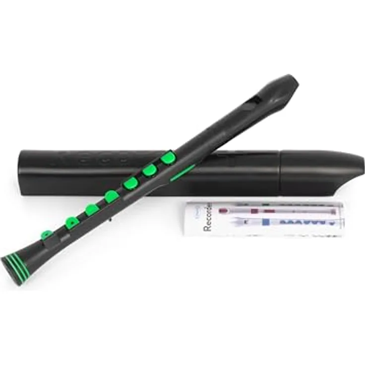 Nuvo Recorder+ Baroque, Sopranblockflöte in Schwarz-Grün, Barocke Griffweise, CNC-gefräste Silikonklappen, TÜV geprüft