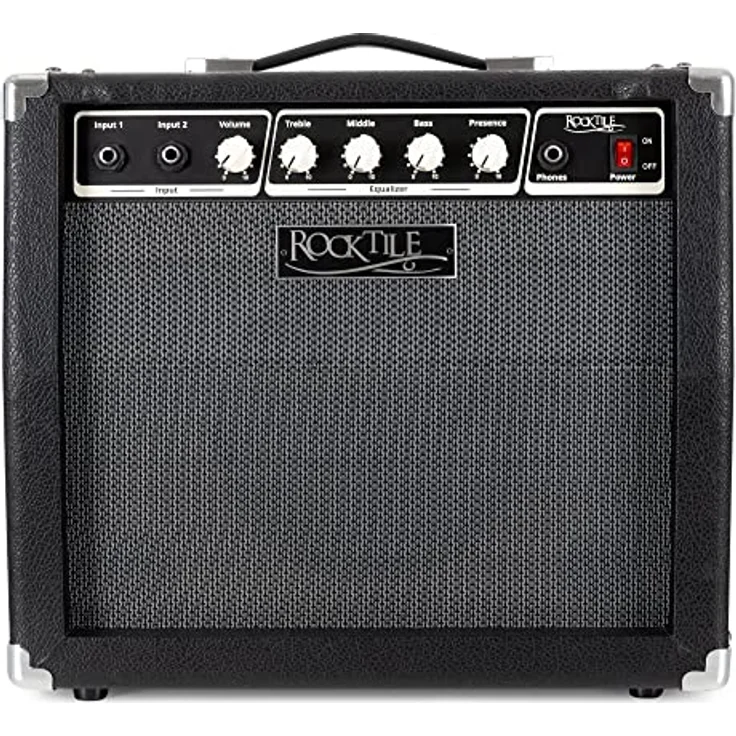 Rocktile BA-30 Jaco Basscombo 30 Watt, Bassverstärker im Combo-Format für aktive und passive Bässe, 10" Lautsprecher, 3-Band Equalizer mit Presence-Regler, schwarz – Bild 3