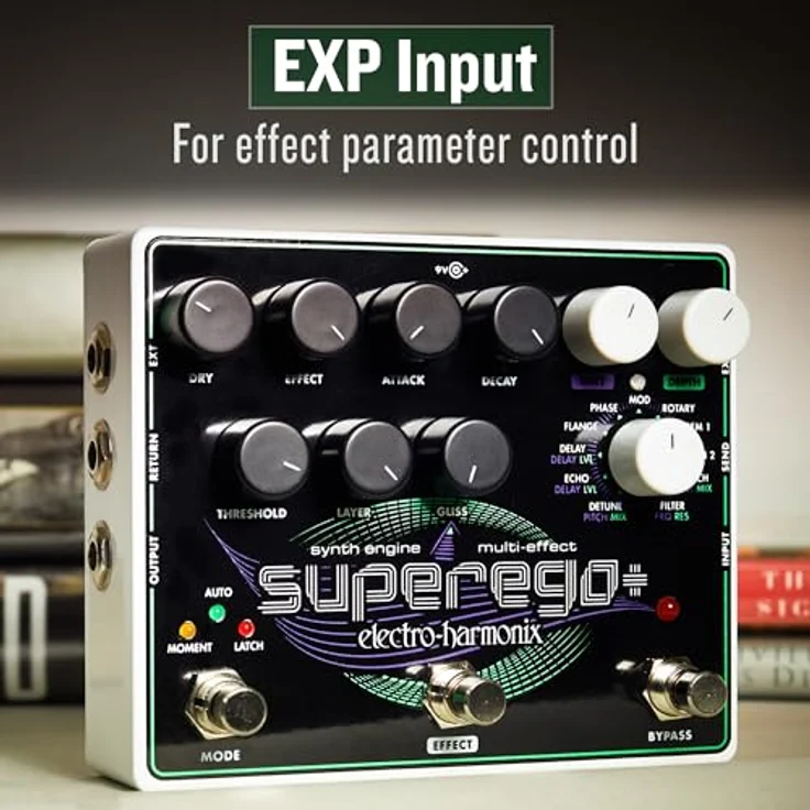 Electro Harmonix Superego Plus, Effektpedal mit 11 Effekttypen, unendlichem Sustain und EXP-Eingang – Bild 10