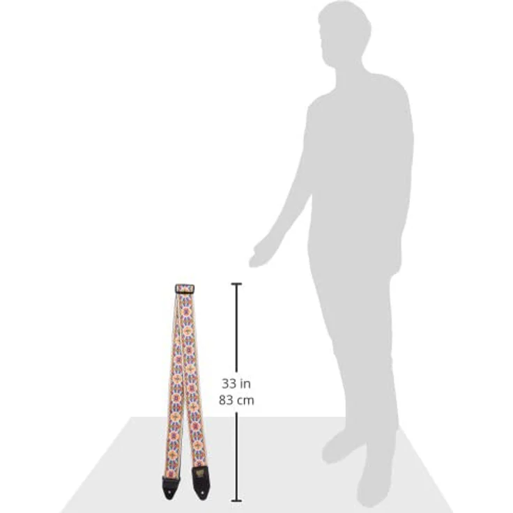 Ernie Ball Candy Sun Jacquard Strap, E-Gitarrengurt aus strapazierfähigem Polypropylen mit Leder-Enden, Extra lang 104-182 cm, Farbe: Candy Sun Jacquard – Bild 3