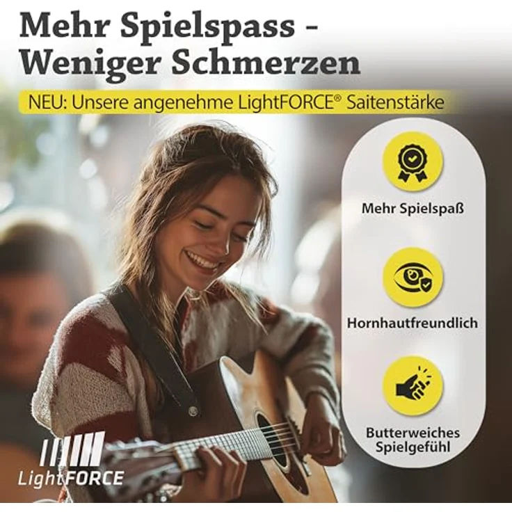 BELFORT® Gitarrensaiten Premium Phosphor-Bronze, 6 Saiten-Set für Westerngitarre & Akustikgitarre mit 4 Plektren und extra hoher E-Saite, schmerzfreies Spielen, optimale Stimmstabilität – Bild 4