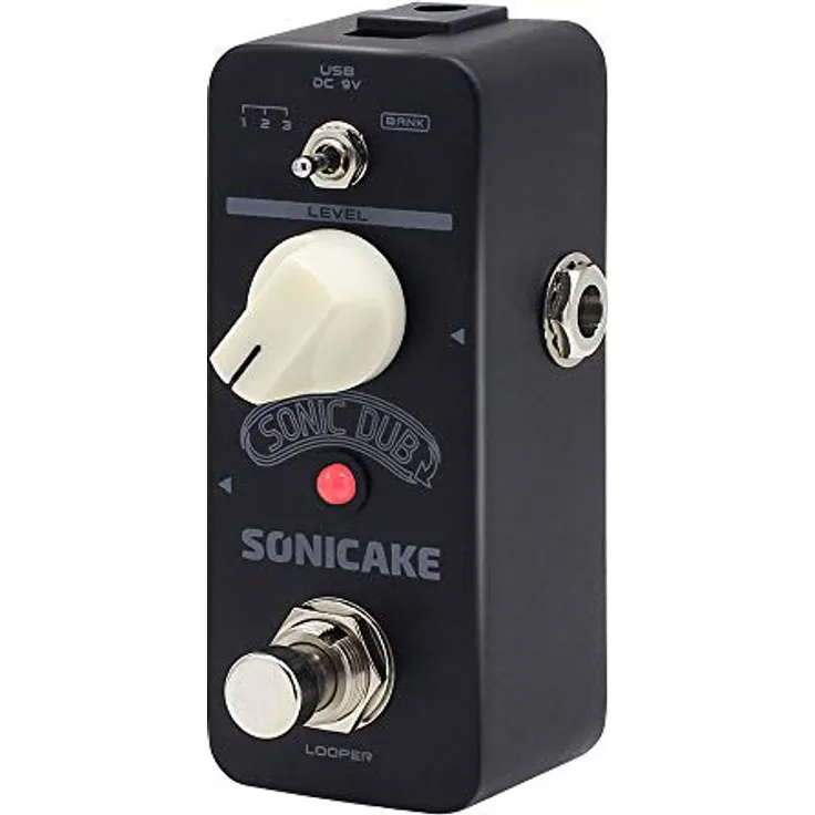 SONICAKE Looper Gitarre Effektpedal, 12 Minuten Looping Zeit, 24 Bit 44.1 kHz Qualität, mit 3 Bankspeicher für Loops