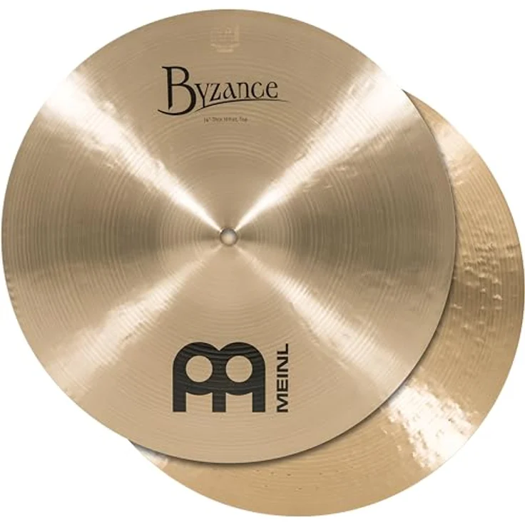 Meinl Cymbals Byzance Traditional Hihat Thin 14 Zoll, handgehämmert aus B20 Bronze, traditionelles Finish, schnelles und spritziges Spiel, vielschichtiger Sound – Bild 1