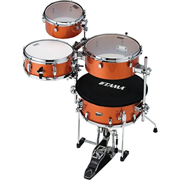 Tama Cocktail Jam Kit CJB46C-BOS, Schlagzeugset mit 100% Birkenholzkesseln, Bright Orange Sparkle, inkl. Bass Drum Pedal und Sound Focus Pad – Bild 2