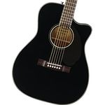 Fender CC-60SCE Blk WN, Westerngitarre mit massiver Fichtendecke, Mahagoni Boden & Zargen, Cutaway, Fishman CD Elektronik, Schwarz