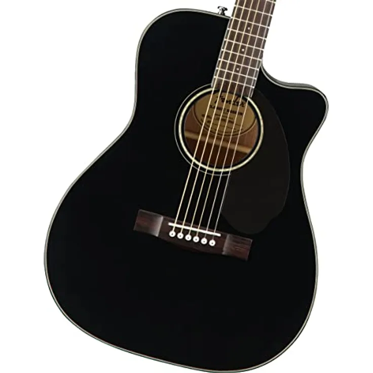 Fender CC-60SCE Blk WN, Westerngitarre mit massiver Fichtendecke, Mahagoni Boden & Zargen, Cutaway, Fishman CD Elektronik, Schwarz