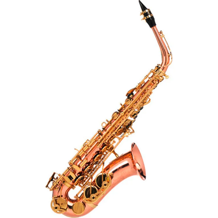 Buffet Crampon SENZO Copper Alto Sax, Altsaxophon mit Kupferkorpus, verzierten Gravuren, einstellbaren Seitenklappen und leichtem Rucksack-Etui
