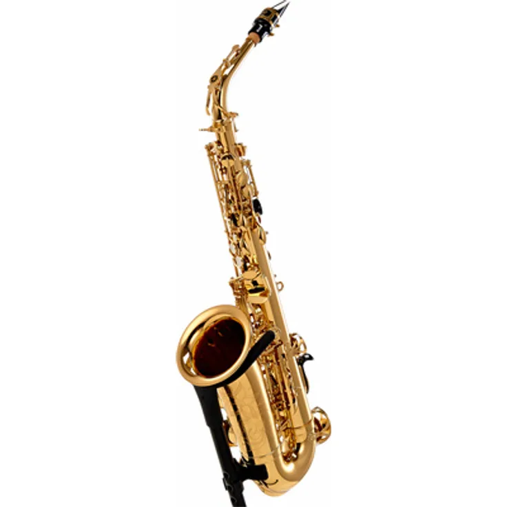 Yamaha YAS-480 Alto Saxophon, Goldlack, mit verbesserter H/C#-Verbindung und hoch F#-Klappe, inkl. Leichtkoffer und 4C Mundstück