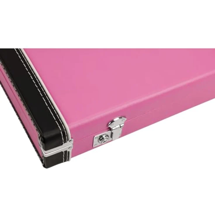 Fender Joe Strummer Tele/Strat Case, Signature-Gitarrenkoffer in pink mit Leopardenmuster und Hartschalenkonstruktion – Bild 7