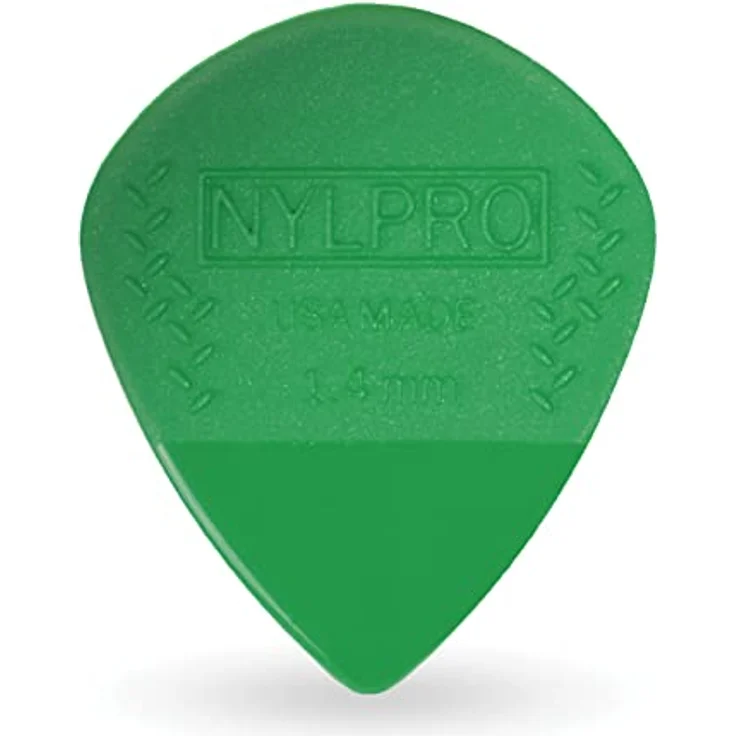 Daddario Nylpro Plus Plectrums Set, 10 Stück, Jazz-Form, Stärke 1,4mm, spritzgegossene Kombination aus Nylon und Glasfaser, zweiseitiges Griffmuster, made in USA – Bild 2
