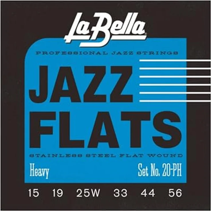 La Bella JAZZ FLATS - 20-PH, Flatwound E-Gitarrensaiten aus Edelstahl, Heavy: 015-056 – Bild 1