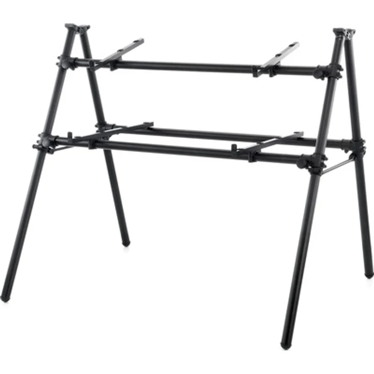 Jaspers 2D-120B Keyboard-Ständer, schwarz, höhenverstellbar für 2 Keyboards, klappbar, max. Belastung 40 kg
