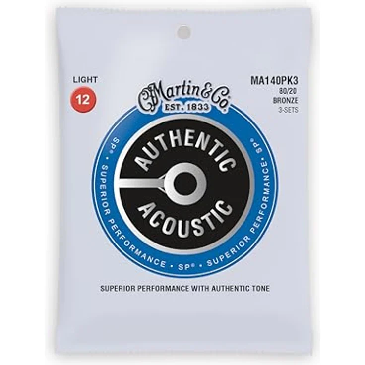 Martin Guitar MA-140 Authentic 3-Pack, Akustikgitarrensaiten aus Bronze 80/20, Stärken .012 - .054 – Bild 2