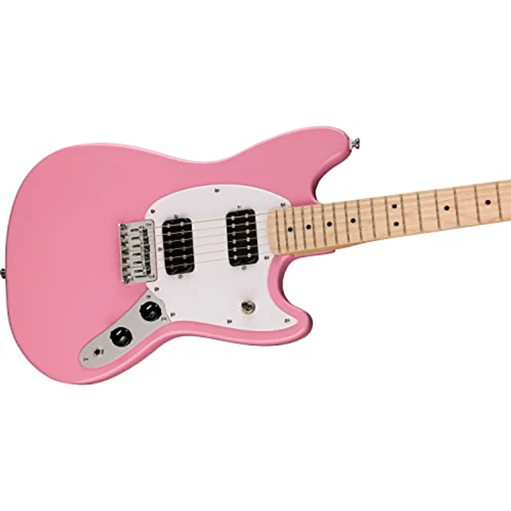 Squier by Fender Sonic Mustang® HH E-Gitarre, Griffbrett aus Ahorn, weißes Schlagbrett, blitzrosa, inklusive kostenloser virtueller Kurse auf Fender Play – Bild 3