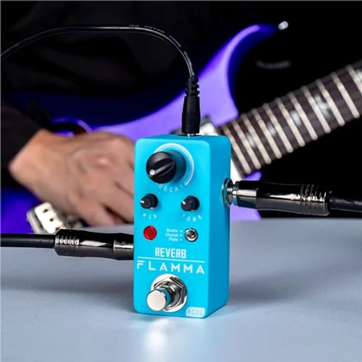 Flamma FC02 Reverb, Reverb-Pedal mit Studio, Church und Plate Effekten, echtes Metallgehäuse – Bild 4