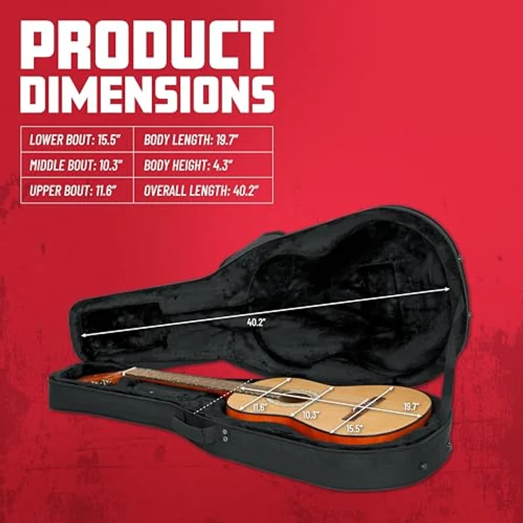 Gator Foam Case Classic, Gitarrenkoffer mit Innenmaßen von 102 cm und leichtem Gewicht von 2,8 kg – Bild 7