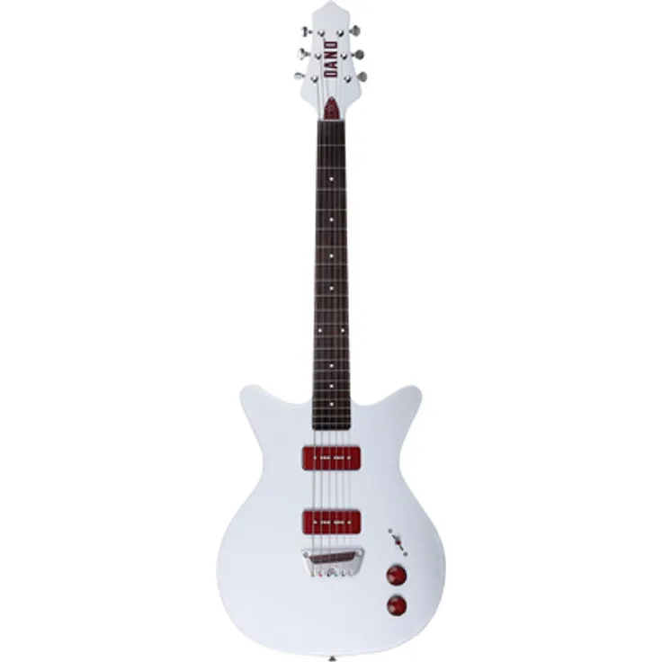Danelectro Dan O. Mano Silver, E-Gitarre mit semi-hollow Korpus, 2 P90 Dano Pickups, Ahornhals, Farbe: Silver