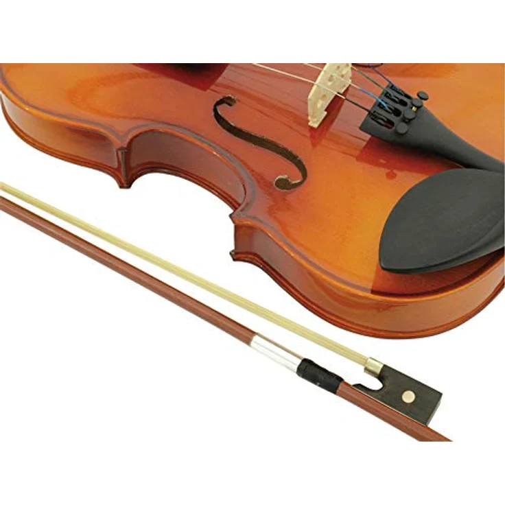 DIMAVERY Violine 4/4 mit Bogen im Kunststoff-Case, Ahorn Korpus, Holzbogen und Holzfrosch – Bild 3
