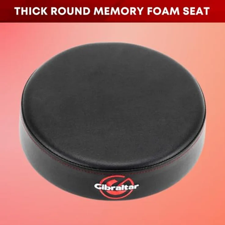 Gibraltar Schlagzeughocker 9000 Series Round Pro Series 9608E, höhenverstellbar, 35 cm Durchmesser, Vinyl-Sitzfläche, Super Lock, Dreibein-Position, 'Super Foot' Gummifüße – Bild 4