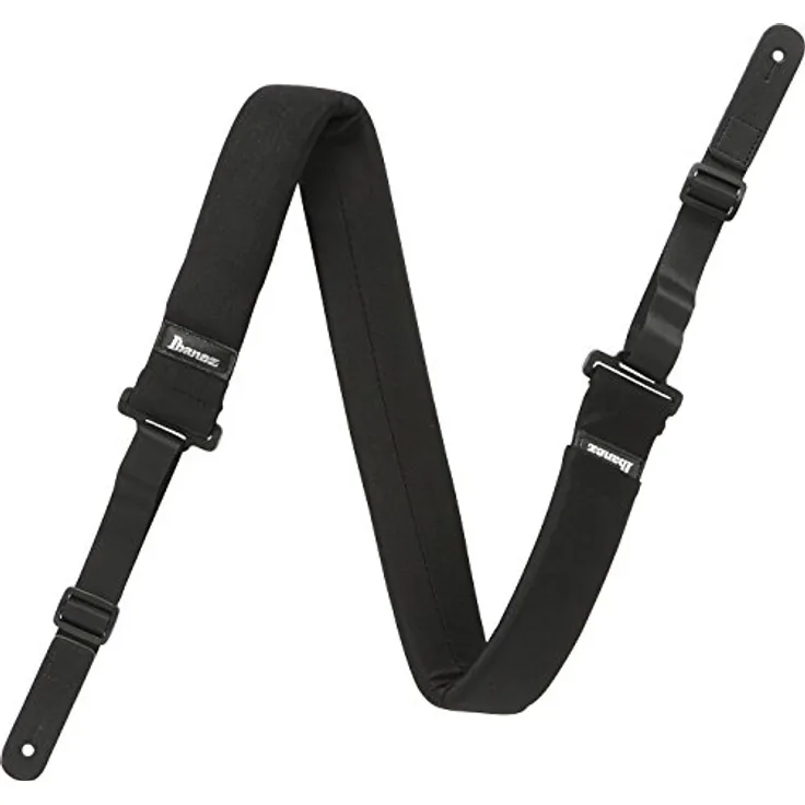 Ibanez GSF50BK Powerpad Gurt, komfortabler Gitarrengurt mit verstellbarer Länge bis 1.350 mm, schwarz