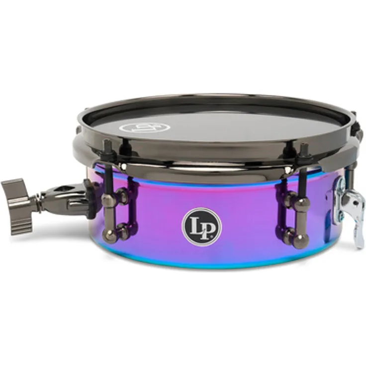 LP 08" Tony Succar Micro Snare, Rainbow Signature Trommel aus verchromtem Stahl mit Black Nickel Hardware
