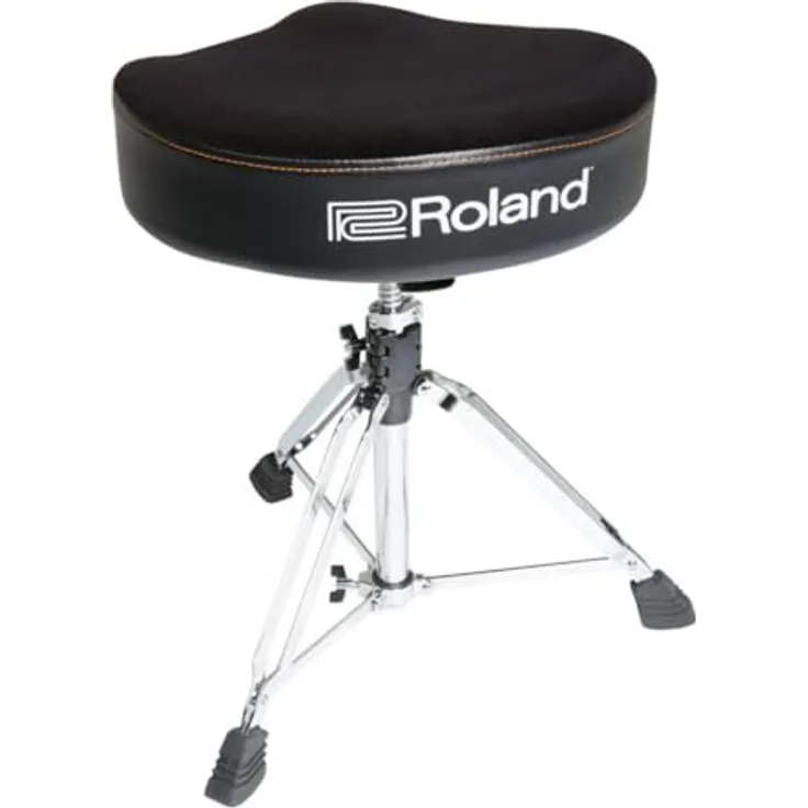 Roland Drum-Hocker-Sattel RDT-S, Schlagzeughocker mit Velour-Sitz und höhenverstellbarer Spindel, schwarz