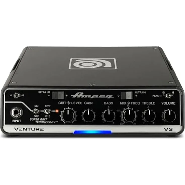 Ampeg Venture V3, Transistor E-Bass Topteil mit 300 Watt Leistung, SVT- und B15-Voicings, 3-Band-EQ und Overdrive