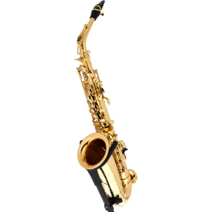 Selmer SE-A2L Goldlac SA80 II AltoSax, Jubilée Design, Goldlack, mit hoch Fis-Klappe und Selmer S80 C* Mundstück, inkl. Light Etui und Zubehörtasche