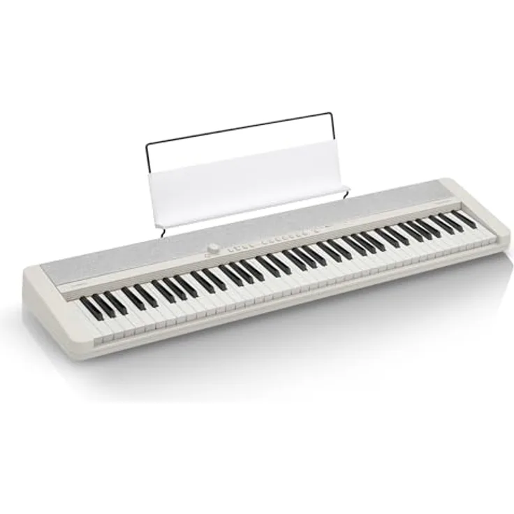 Casio Casiotone CT-S1-76WE Piano-Keyboard, 76 anschlagdynamische Tasten, 61 Sounds, Bluetooth-fähig, weiß
