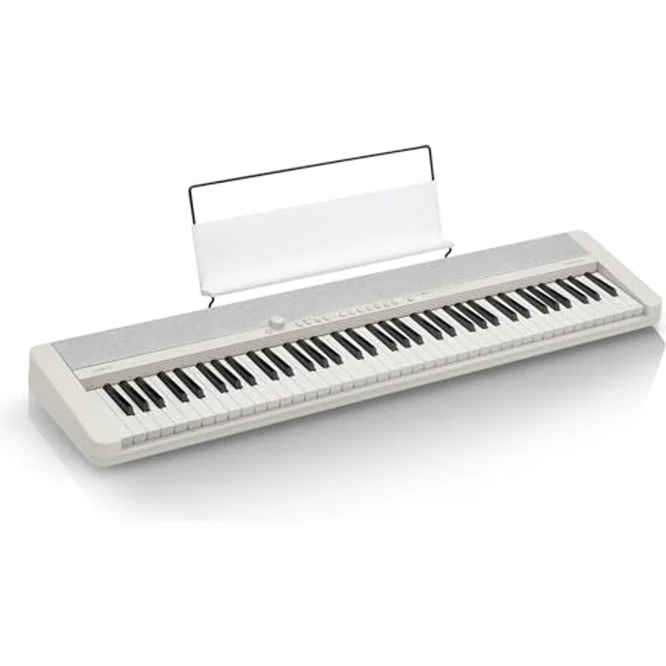 Casio Casiotone CT-S1-76WE Piano-Keyboard, 76 anschlagdynamische Tasten, 61 Sounds, Bluetooth-fähig, weiß – Bild 1