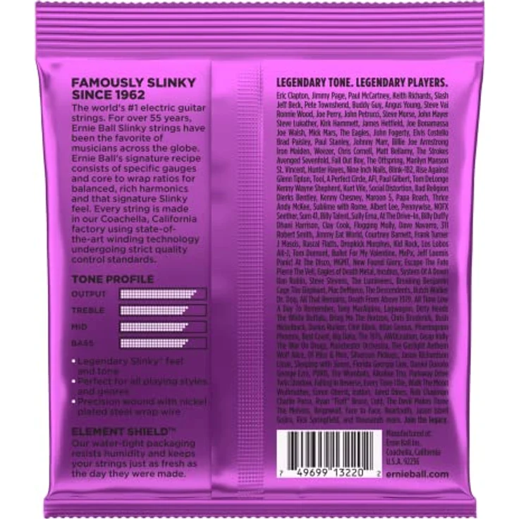 Ernie Ball Power Slinky Nickel Wound E-Gitarrensaiten, 3er-Pack, Stärke 11-48, heller und ausgewogener Ton – Bild 2
