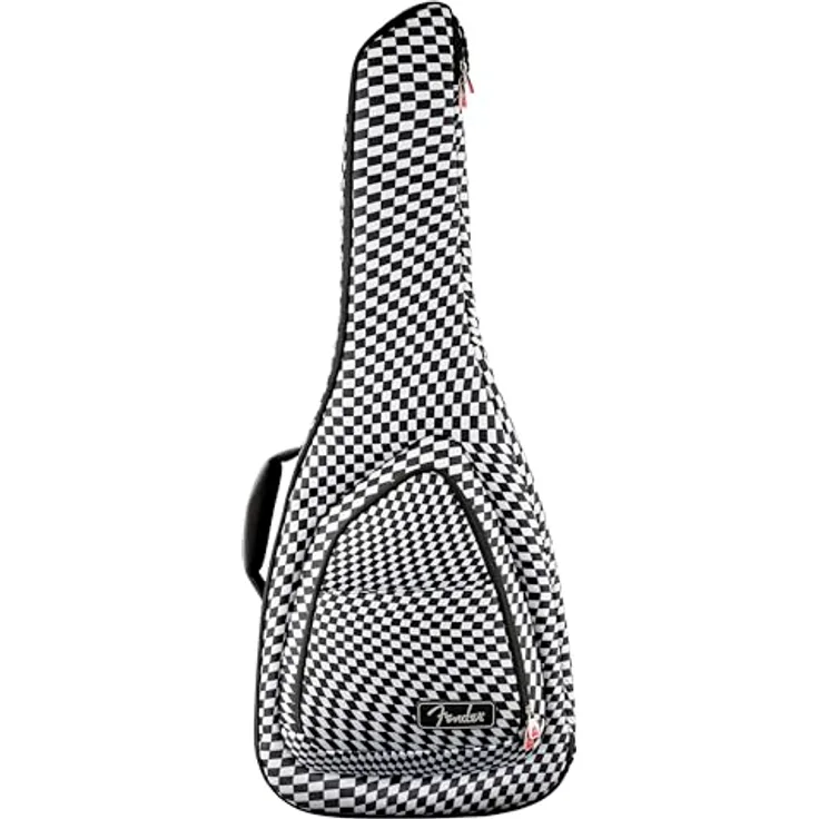 Fender FE620 Gig Bag Checker, Gitarrentasche für E-Gitarre aus 600 Denier Polyester mit 20mm Polsterung und ergonomischen Rucksackgurten