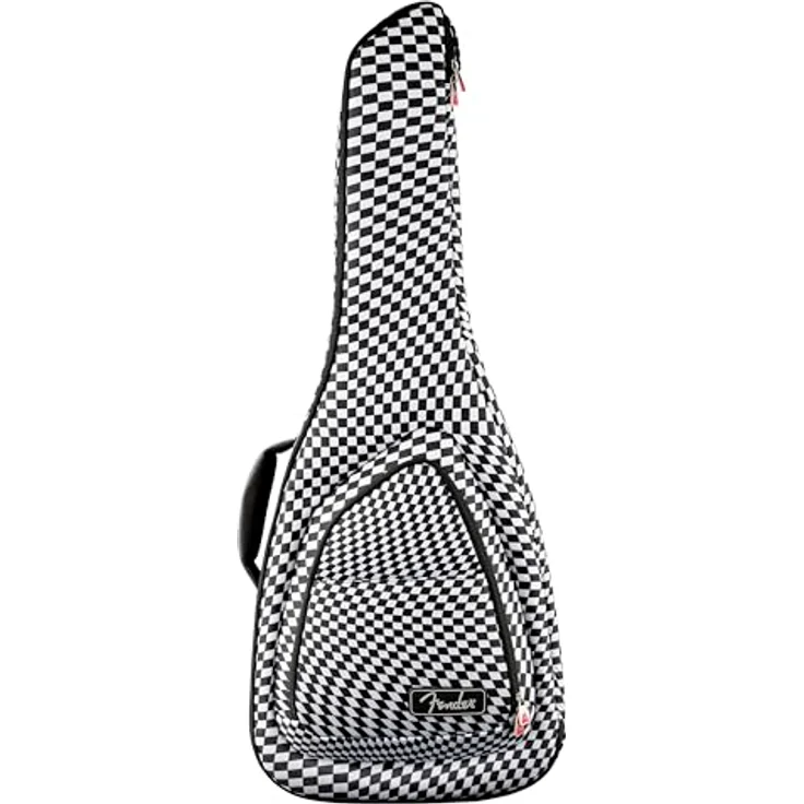 Fender FE620 Gig Bag Checker, Gitarrentasche für E-Gitarre aus 600 Denier Polyester mit 20mm Polsterung und ergonomischen Rucksackgurten – Bild 1