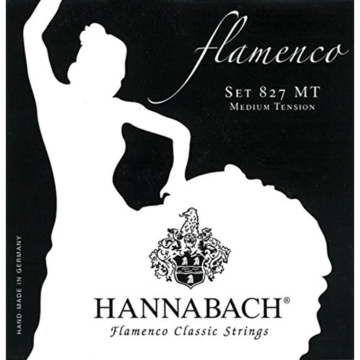 Hannabach Klassikgitarrensaiten Flamenco Serie 827 Medium Tension E6w, hergestellt in Deutschland, für authentischen Klang und optimale Spielbarkeit – Bild 1