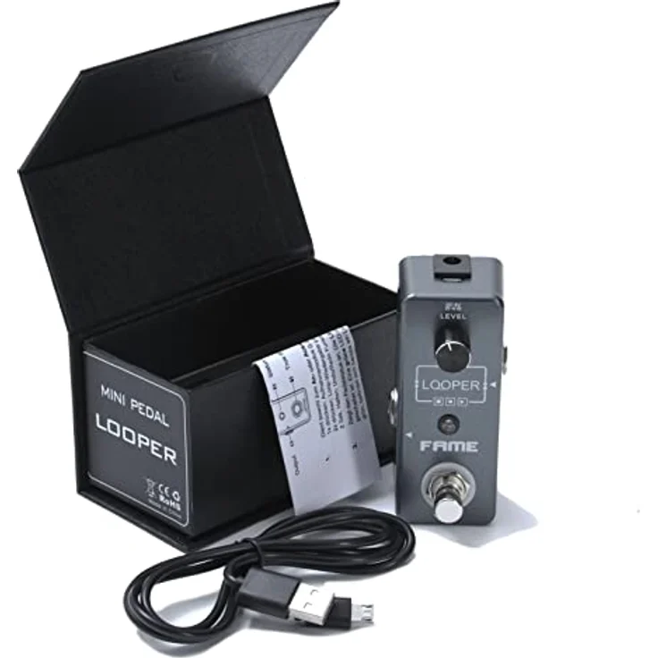 Fame Looper Effektgerät für Gitarren, Kompakter Loop Recorder mit 10 Minuten Aufnahmezeit, Unbegrenzte Overdubs, Fußtaster-Bedienung – Bild 4