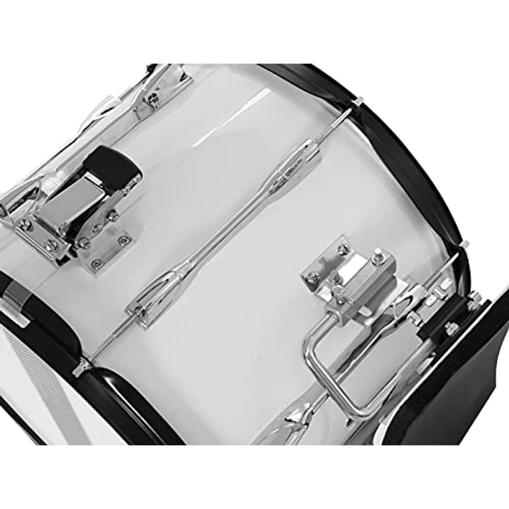 DIMAVERY MS-300 Marsch-Snare, PRO Marschtrommel 14x12 mit Holzkessel und Kunststoff-Finish, weiß, inkl. 2 Felle und Snareteppich – Bild 2