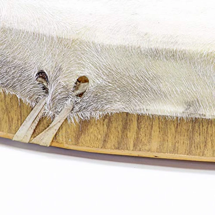 Terre Shaman Drum Goat Skin 60cm, runde Schamanentrommel aus Ziegenhaut, indonesischer Mahagoni-Rahmen, dunkler Klang, inklusive Schlägel – Bild 4