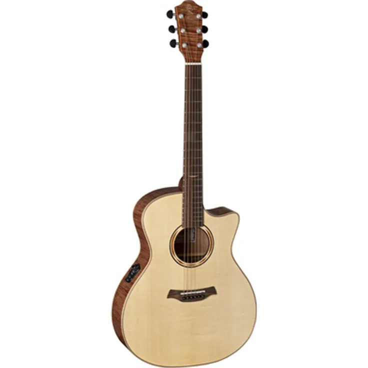 Baton Rouge AR61S/ACEC, Auditorium Cutaway Westerngitarre mit massiver Fichtendecke, Exotic Mahagoni Korpus, Ovangkol Griffbrett und Cole Clark PG3mk2 Pickup, Natur/Archaic dark Brown matt