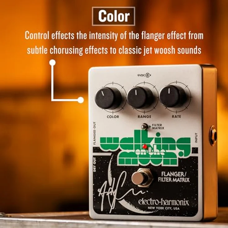 Electro Harmonix Walking On The Moon Flanger, Effektpedal für E-Gitarre mit Filter-Matrix-Schalter und Modulationsreglern – Bild 7