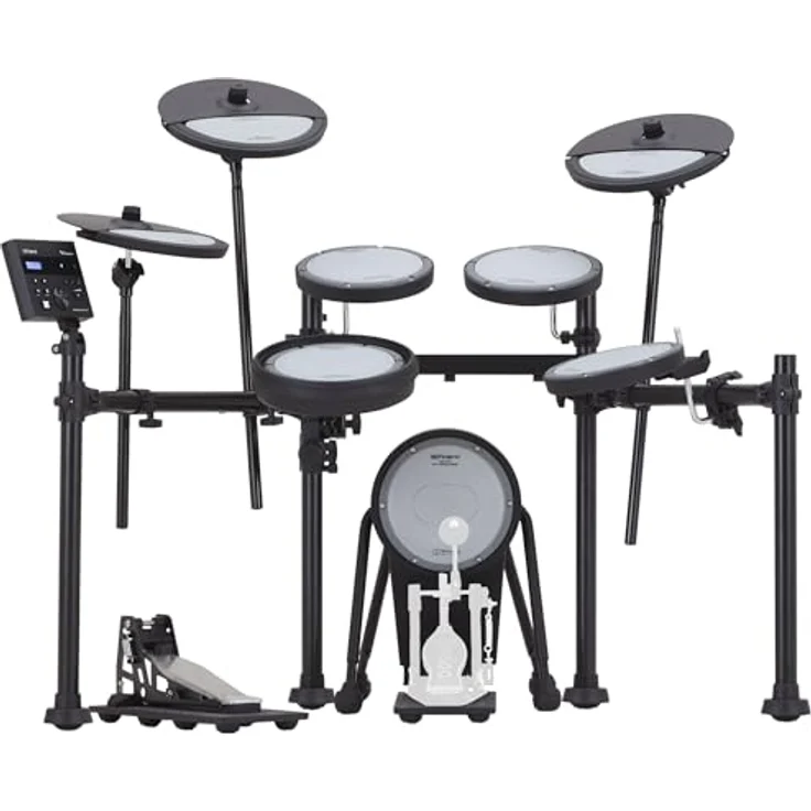 Roland VQD106 Drum Kit, E-Drum Set mit 75% Lautstärke-Reduktion, 25 Preset Kits, Bluetooth, inklusive neuartigen VQD Pads und 4-strebigem Racksystem – Bild 1