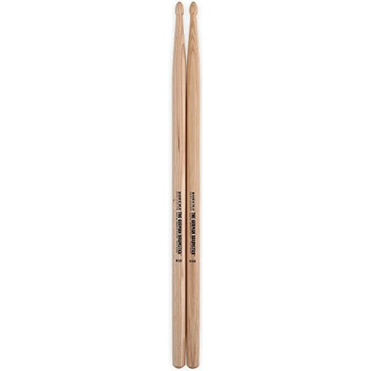 Rohema R5B Hickory Drumsticks, Rock-Serie aus lackiertem Hickory, 415 mm Länge, 16 mm Durchmesser, Made in Germany – Bild 1