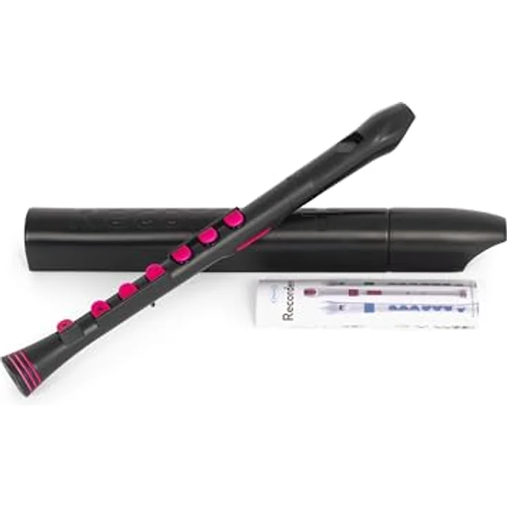 Nuvo Recorder+ Baroque, Sopranblockflöte in Schwarz-Pink mit Barocker Griffweise und Silikonklappen – Bild 1