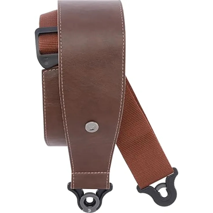 Daddario 30BAL02 Auto Lock Gitarrengurt, braun, Soft Garment Leather, 76 mm breit, Länge 1090–1400 mm, ungepolstert
