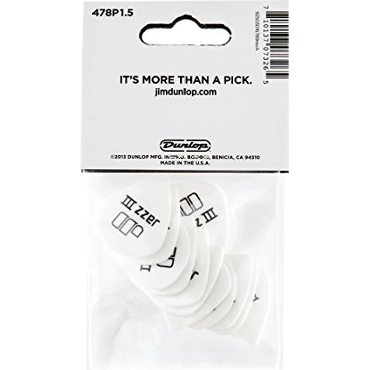 Jim Dunlop Tortex White Jazz III, Plektrum 1,50mm, 12 Stück mit klaren Tönen und aggressivem Angriff – Bild 5