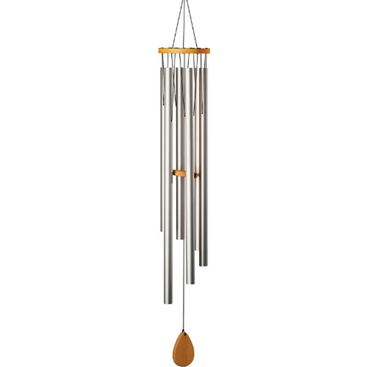 Schlagwerk CH540M Shiva Shakti, Windspiel aus eloxiertem Aluminium, 6 Röhren, langlebiger Klang, Mondton und Sonnenton, Gesamtlänge 110 cm – Bild 2