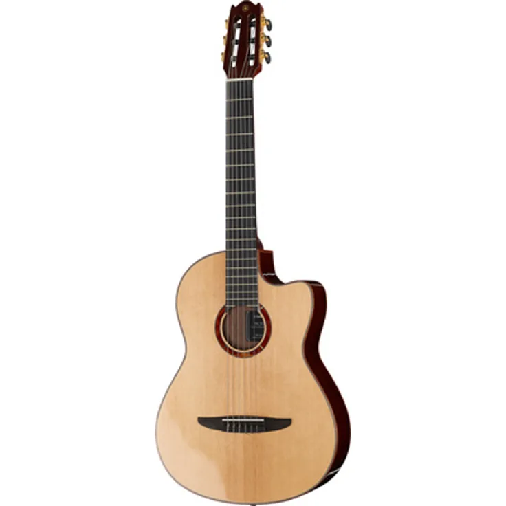 Yamaha NCX3 NAT, Akustisch-Elektrische Konzertgitarre mit massiver Sitka Fichte Decke, Walnuss Boden & Zargen, Cutaway, inkl. verstärktem Gig Bag, Natural Finish