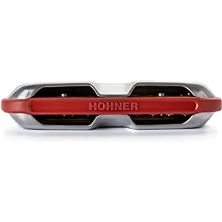 Hohner Golden Melody F#, diatonische Mundharmonika in Fis-Dur mit 20 Stimmzungen, rotem Kunststoff-Kanzellenkörper und robustem Etui, made in Germany – Bild 5