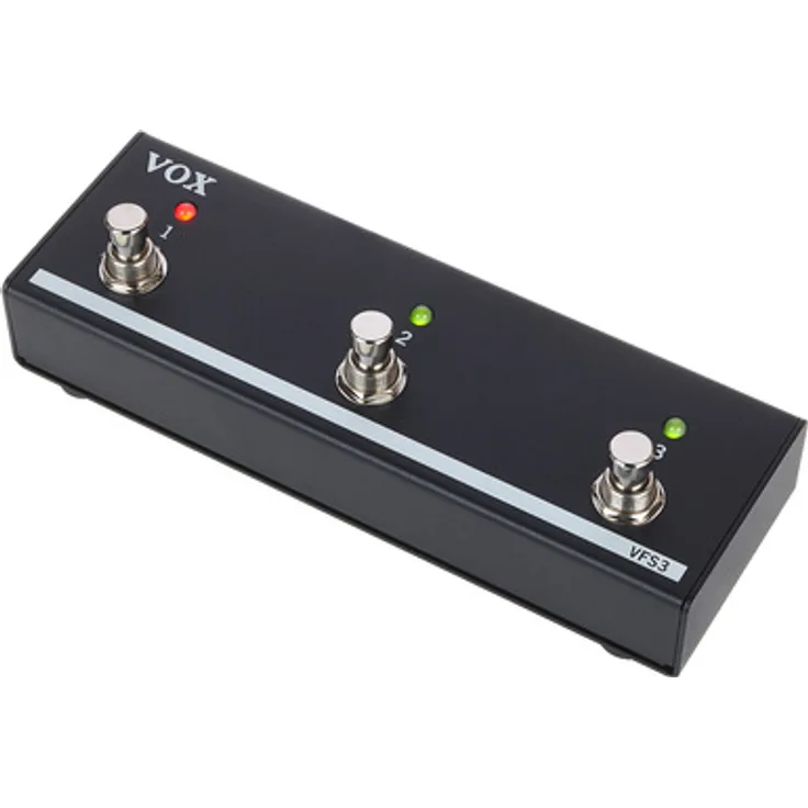 Vox VFS3 Mini Go Fußschalter, 3-fach Fußschalter für MINI GO 10 und 50 mit Looper-, Effekt- und Rhythmussteuerung, schwarz